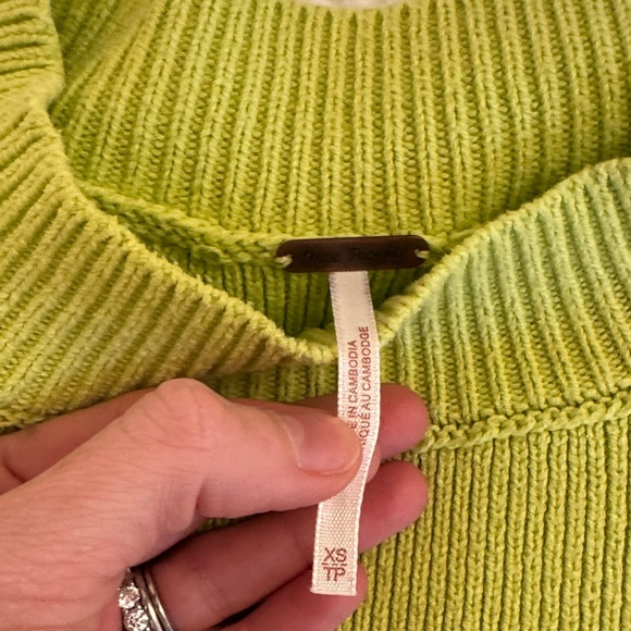 Free People Lime Green Crew Neck Sweater - Picture 2 of 3